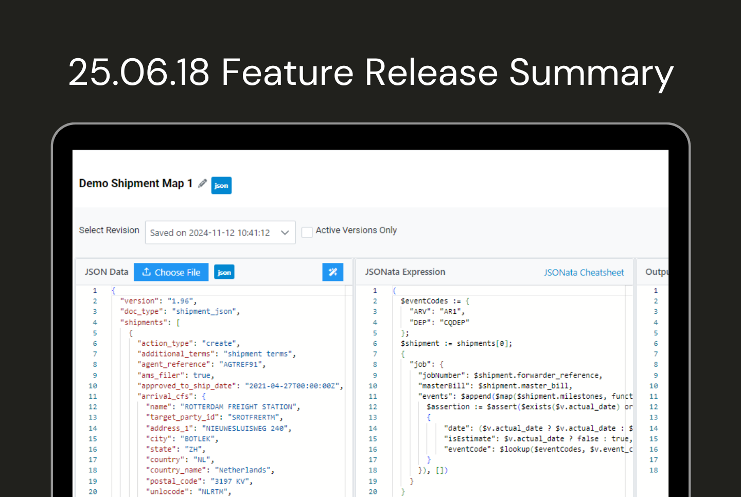 25.06.18 Feature Release Summary