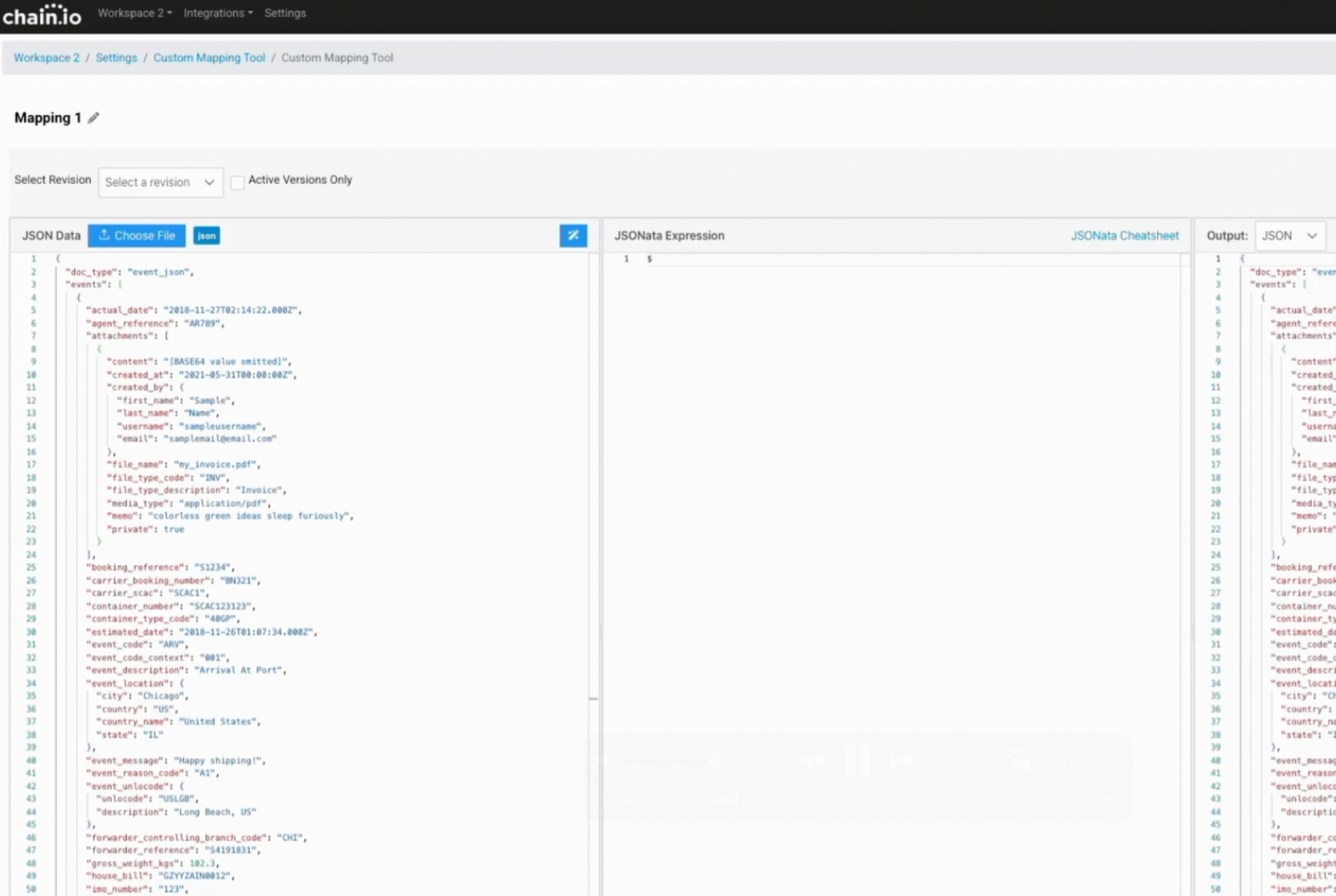 Chain.io custom mapping tool overview