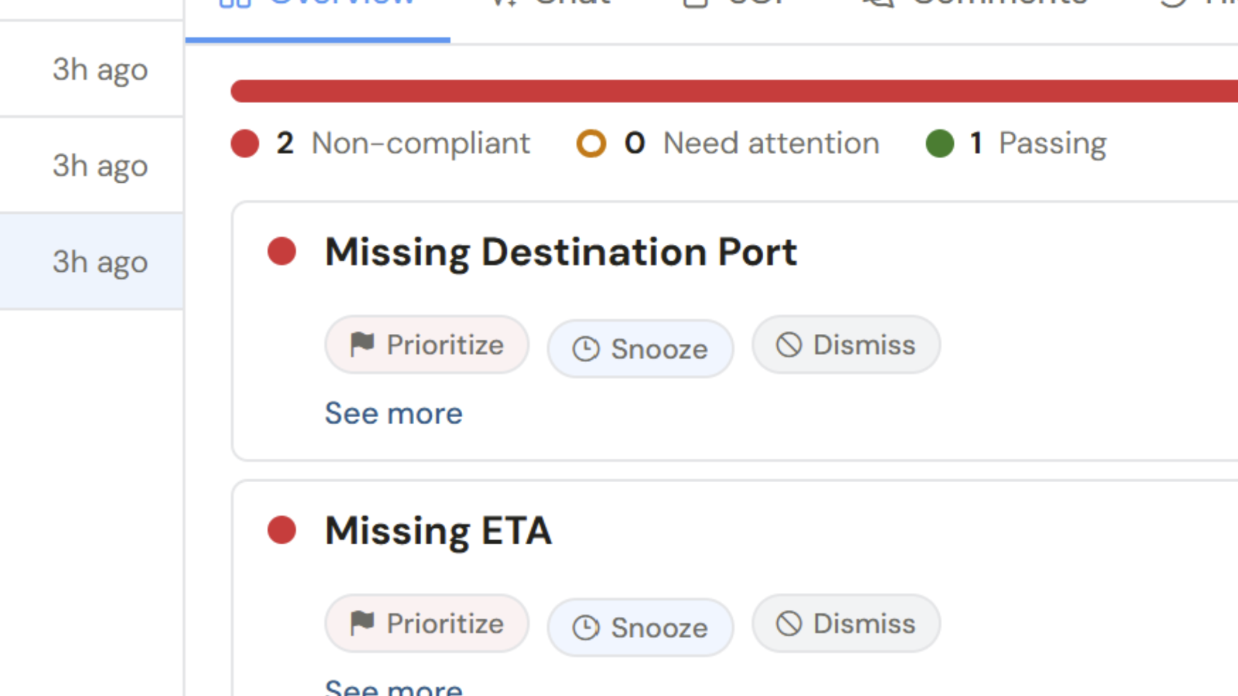 Screenshot of dynamic monitoring for Checks